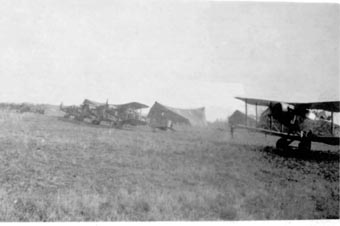 No 62 Sqn flight line in the field  summer 1918